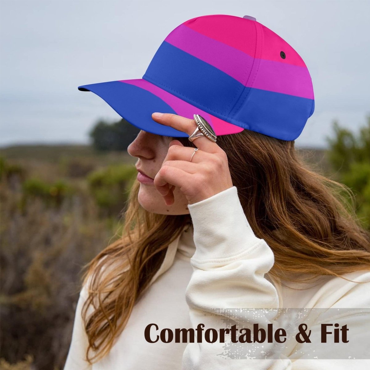 Bi Flag AOP cap All Over Print Dad Cap - PrideBooth