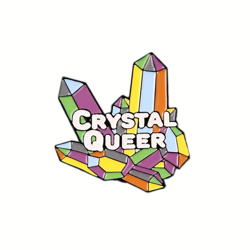 Crystal QUEER LGBT Rainbow Enamel Pin - PrideBooth