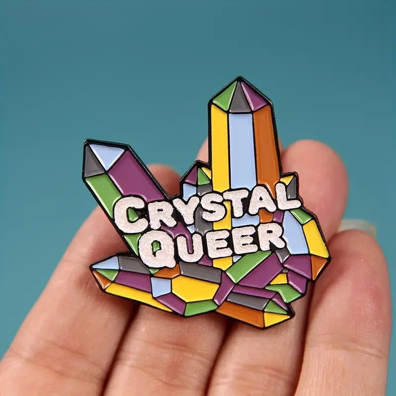 Crystal QUEER LGBT Rainbow Enamel Pin - PrideBooth
