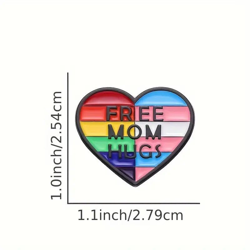 Free Mom Hug Rainbow Enamel Pin - PrideBooth