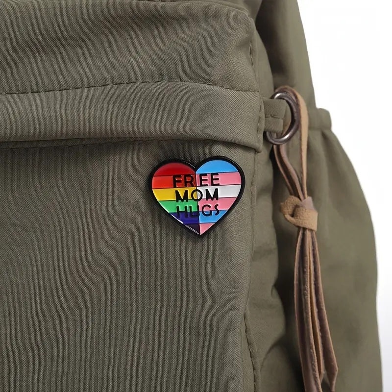 Free Mom Hug Rainbow Enamel Pin - PrideBooth