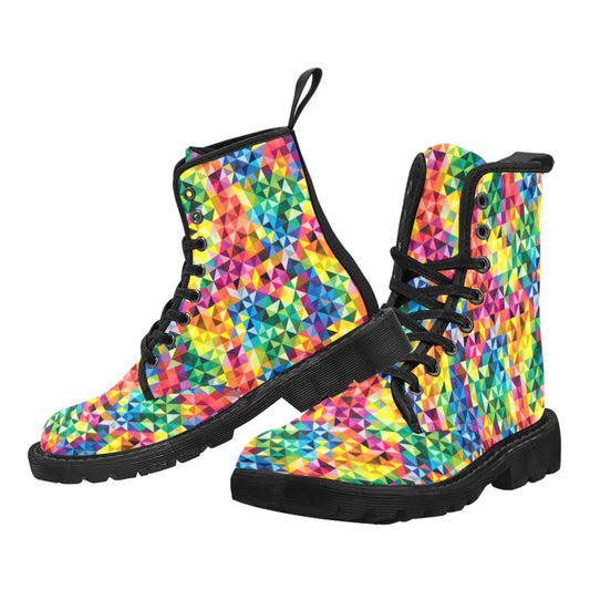 Gay Pride Vibrant Sneakers and Casual Shoes Design Martin Boots for Men (Black) - PrideBooth