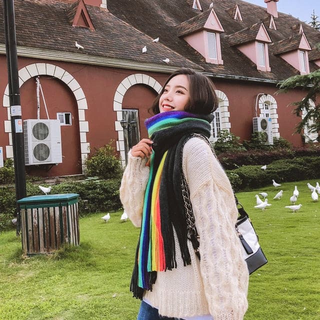 High Quality Rainbow Winter Scarf - PrideBooth