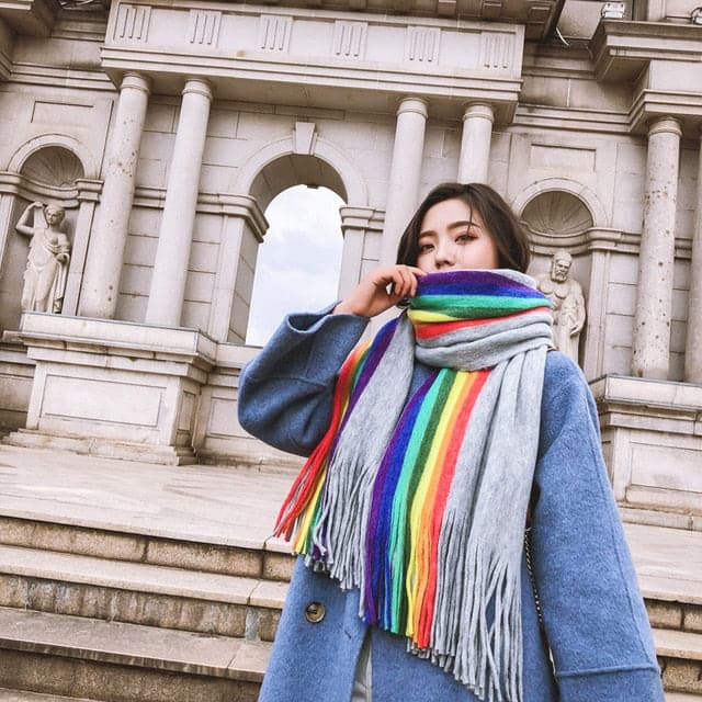 High Quality Rainbow Winter Scarf - PrideBooth