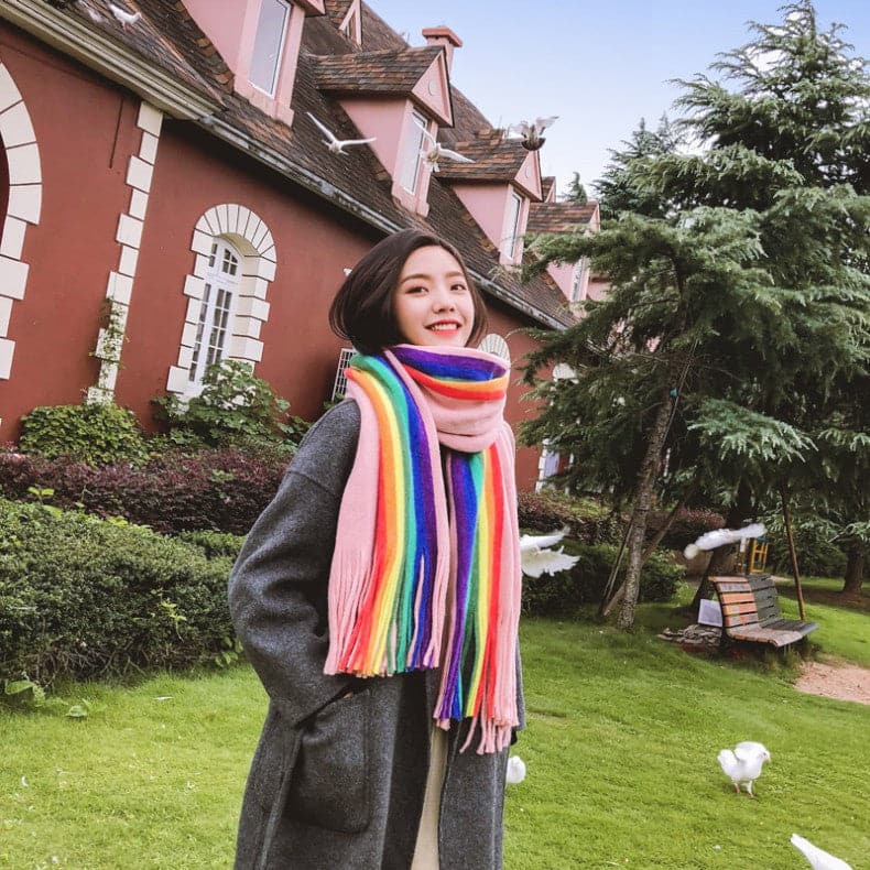 High Quality Rainbow Winter Scarf - PrideBooth