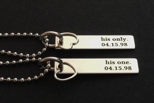 "His One His Only" custom Necklace set with date - PrideBooth
