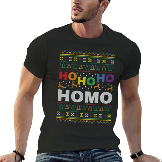 HO HO Ho HOMO Funny Gay Pride Ugly Christmas Shirt - PrideBooth