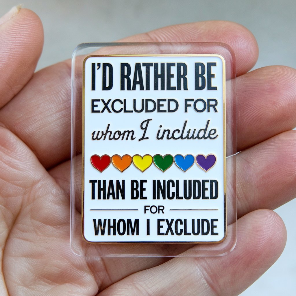I'd Rather Be Excluded Pride Acrylic Pin - PrideBooth