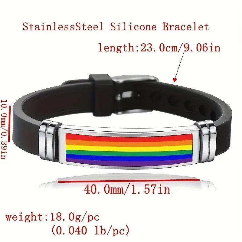 LGBT Gay Rainbow Silicone Bracelet - PrideBooth