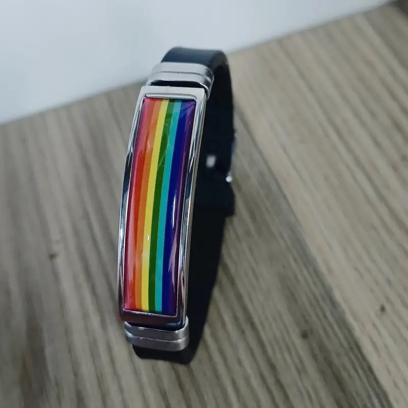 LGBT Gay Rainbow Silicone Bracelet - PrideBooth