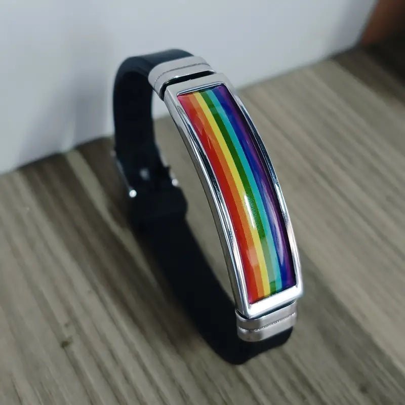 LGBT Gay Rainbow Silicone Bracelet - PrideBooth