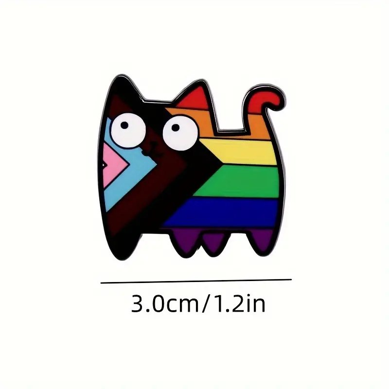LGBTQ Pride Enamel Pin - Rainbow Cat Brooch - PrideBooth
