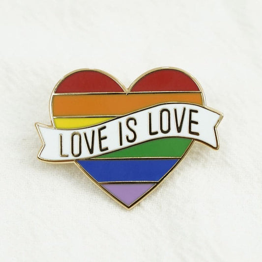 Love is Love Rainbow Heart Enamel Pin - PrideBooth