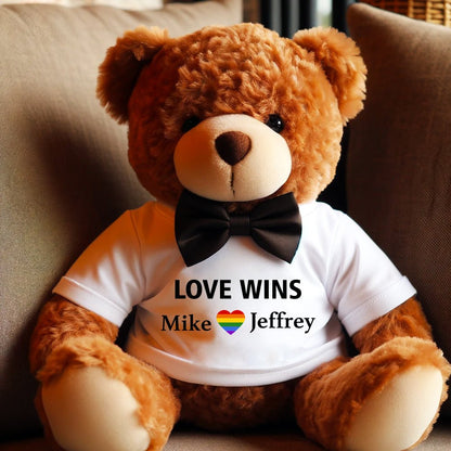 Love Wins Custom Plush Teddy Bear - Valentine's Gift - PrideBooth