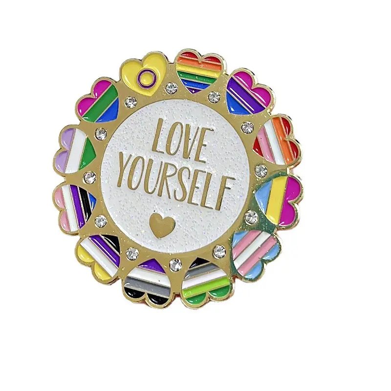 Love Yourself LGBTQ Pride Brooch - PrideBooth