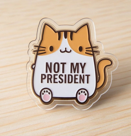 Not My - Cat Acrylic Pin - PrideBooth
