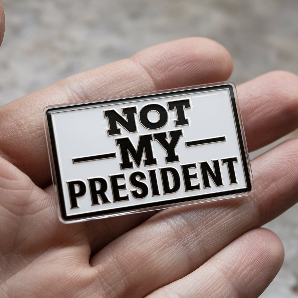 Not My President Acrylic Pin - PrideBooth