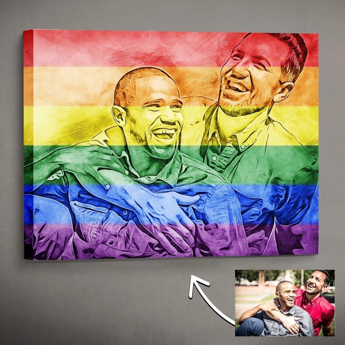 Personalized Rainbow Canvas Wall Art - PrideBooth