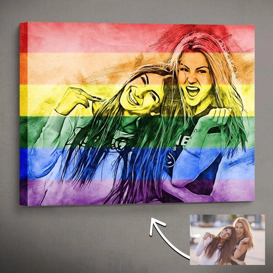 Personalized Rainbow Canvas Wall Art - PrideBooth