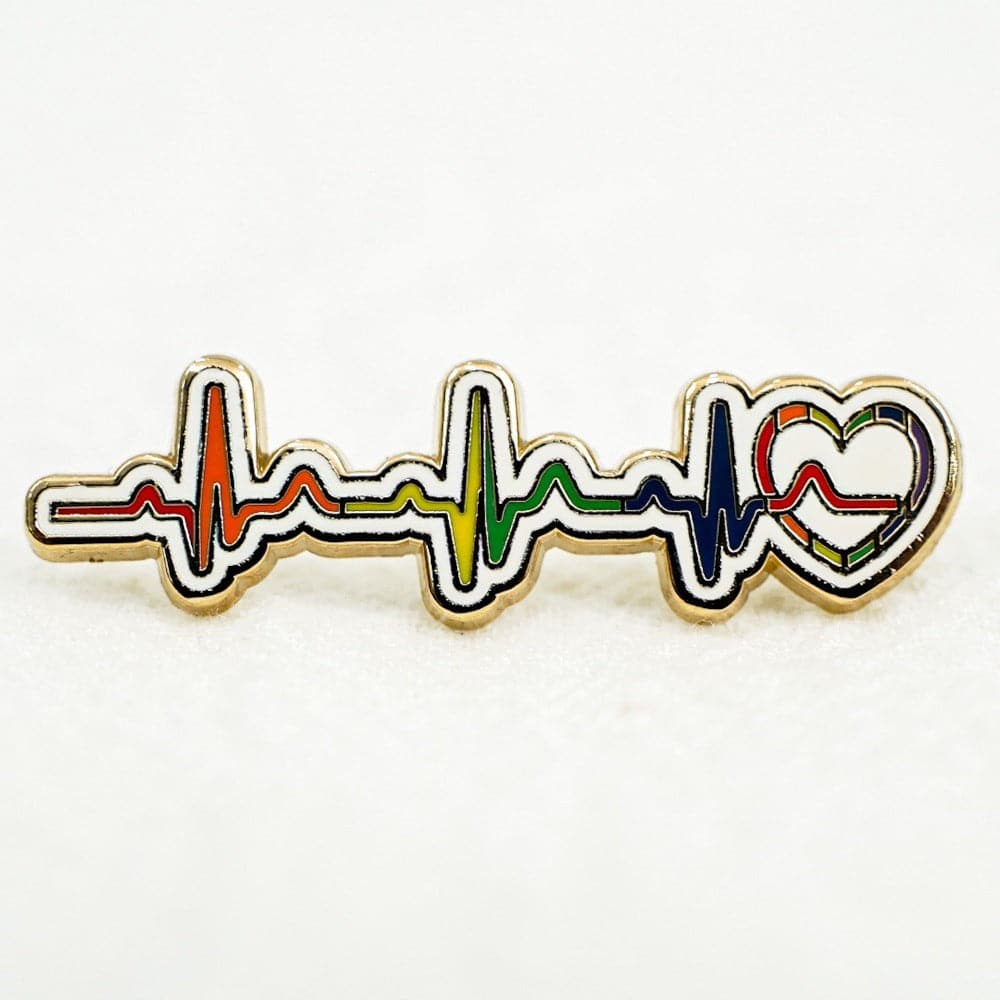 Pride Rainbow Heartbeat - Enamel Pin - PrideBooth