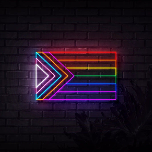Progressive Pride Neon Sign - PrideBooth
