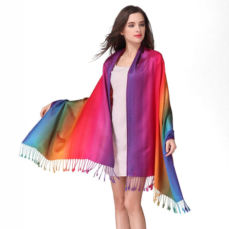 Rainbow Cotton Pashmina Scarf - PrideBooth