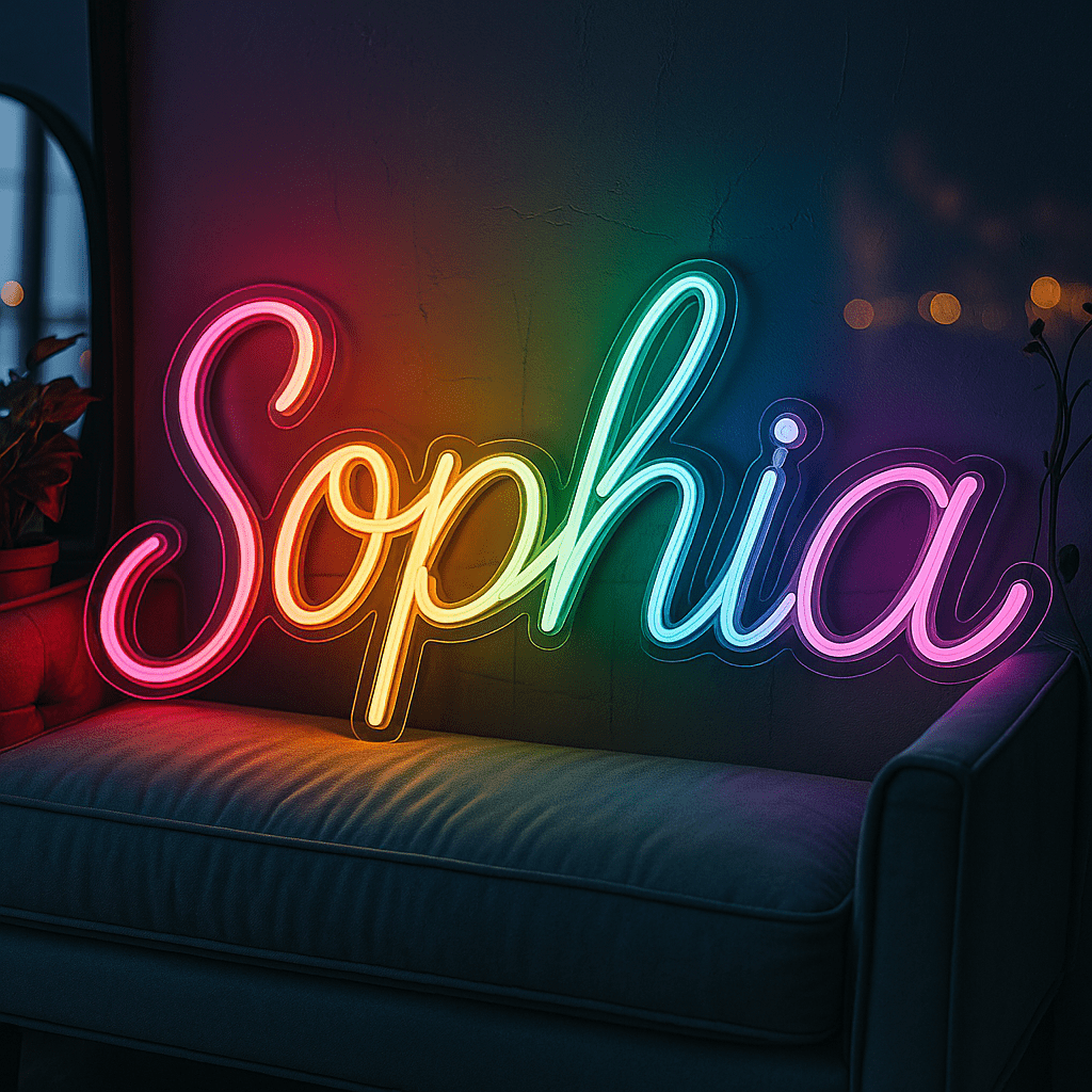 Rainbow Custom Text Neon Sign - PrideBooth