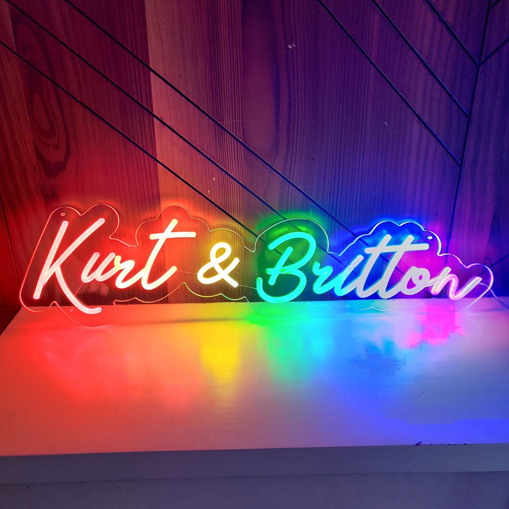 Rainbow Custom Text Neon Sign - PrideBooth