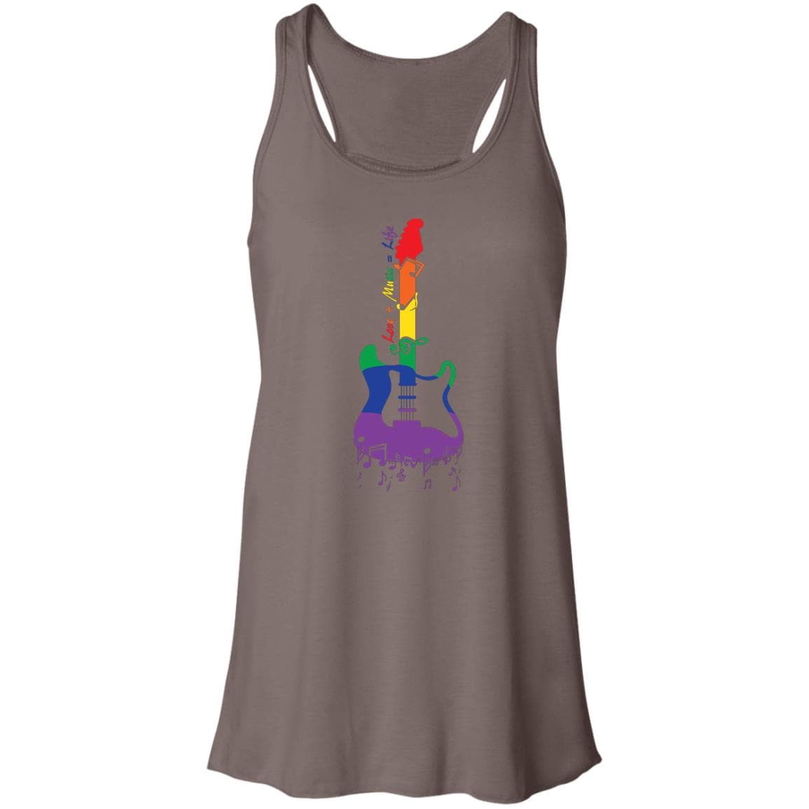 Rainbow Guitar "Love + Music = Life" Pride T Shirt - PrideBooth