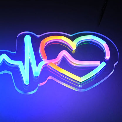 Rainbow Heartbeat Neon Sign - PrideBooth