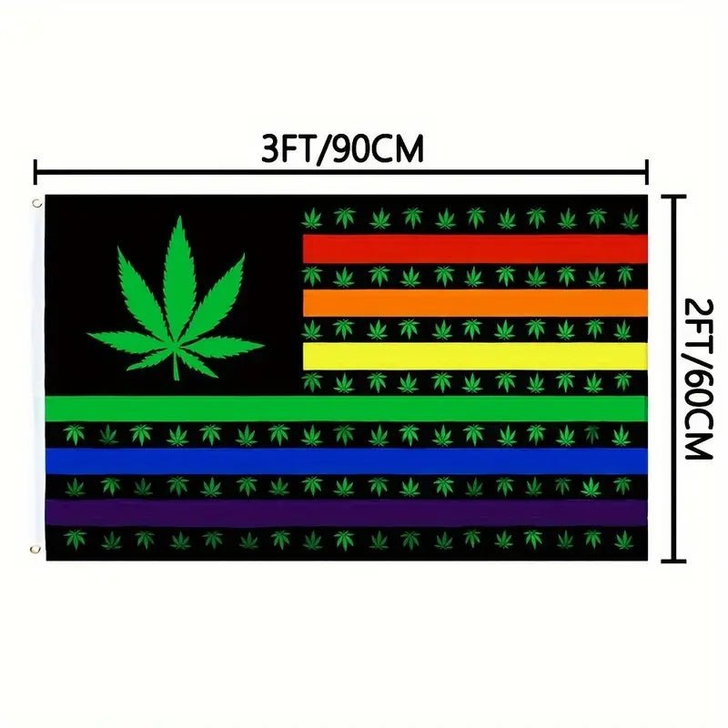 Rainbow Marijuana USA Stars Gay Pride Flag - PrideBooth