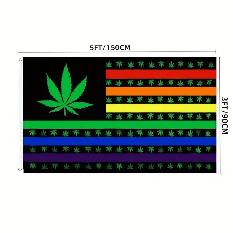 Rainbow Marijuana USA Stars Gay Pride Flag - PrideBooth