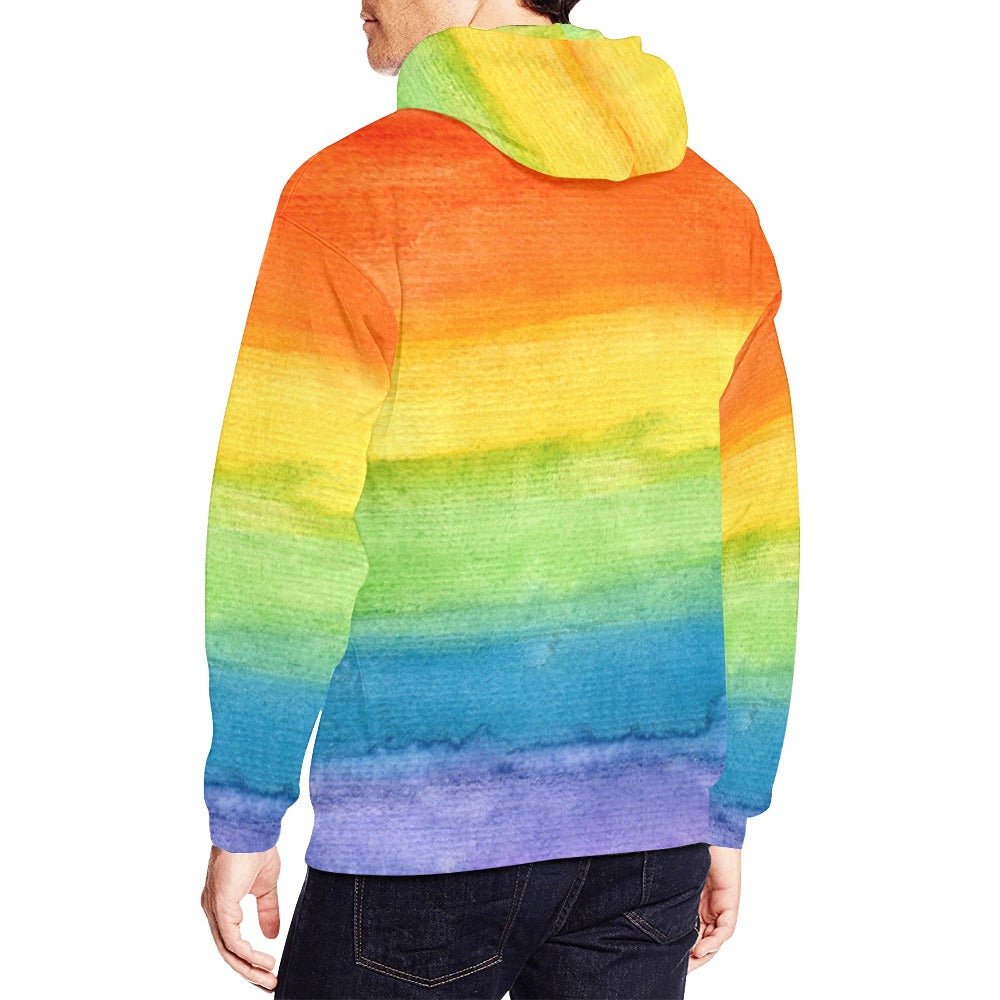 Rainbow Pride All Over Print Hoodie for Men (USA Size) - PrideBooth
