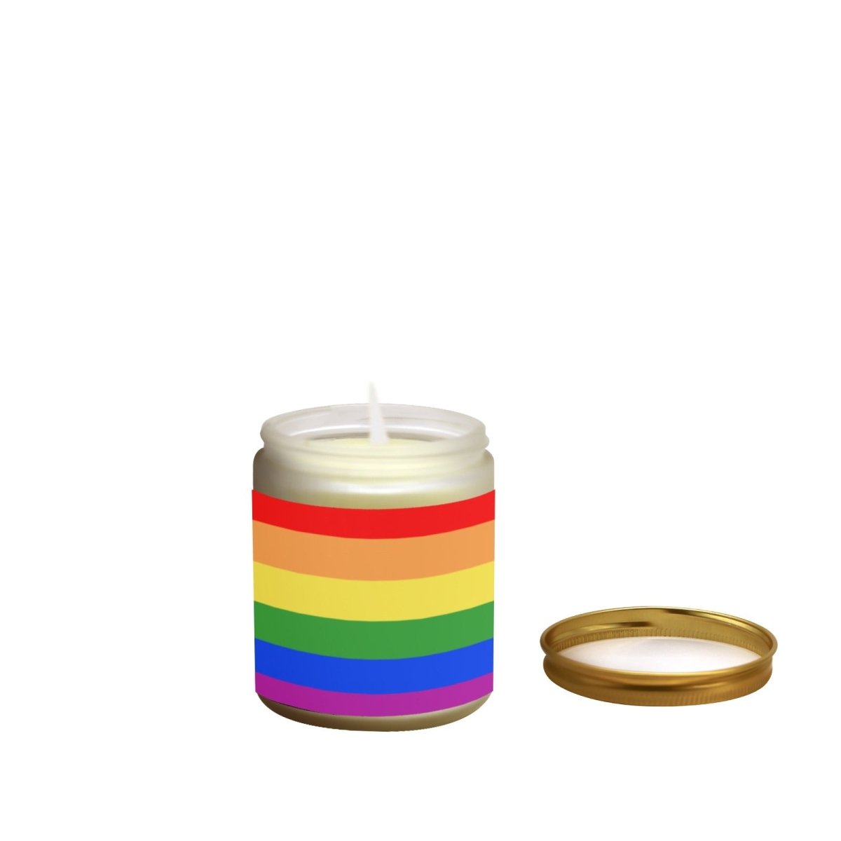 Rainbow Pride Frosted Glass Candle Cup - Large Size (Lavender&Lemon) - PrideBooth