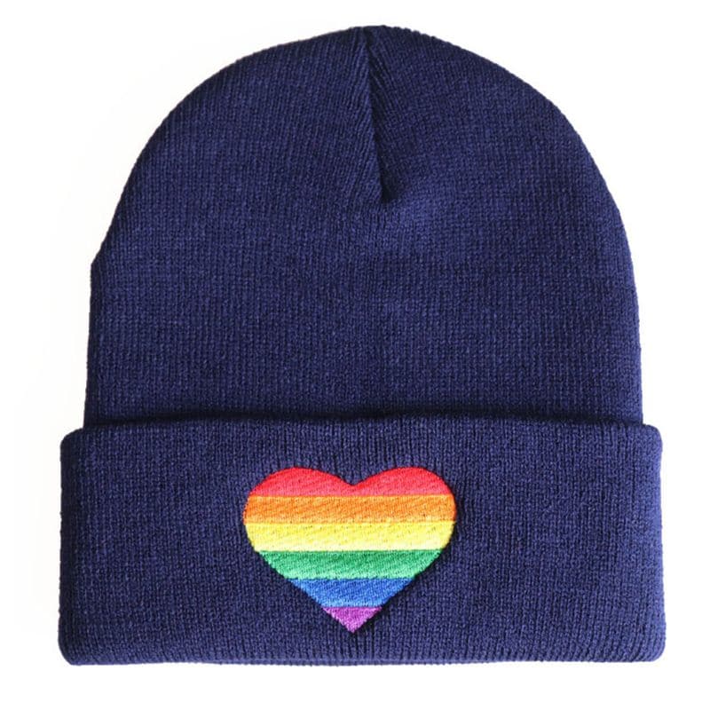 Rainbow Pride Heart Knitted Beanie - PrideBooth