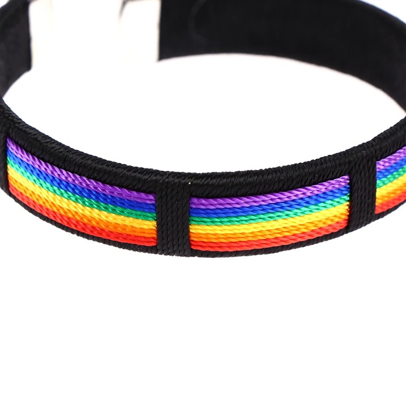 Rainbow Pride Premium String Cuff Bracelet - PrideBooth
