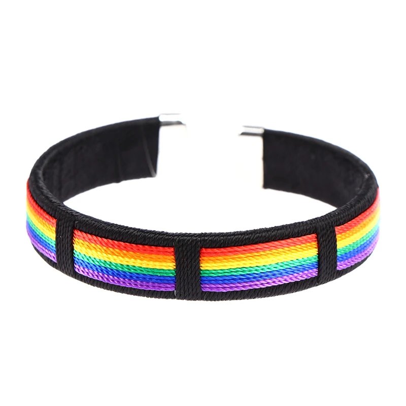 Rainbow Pride Premium String Cuff Bracelet - PrideBooth