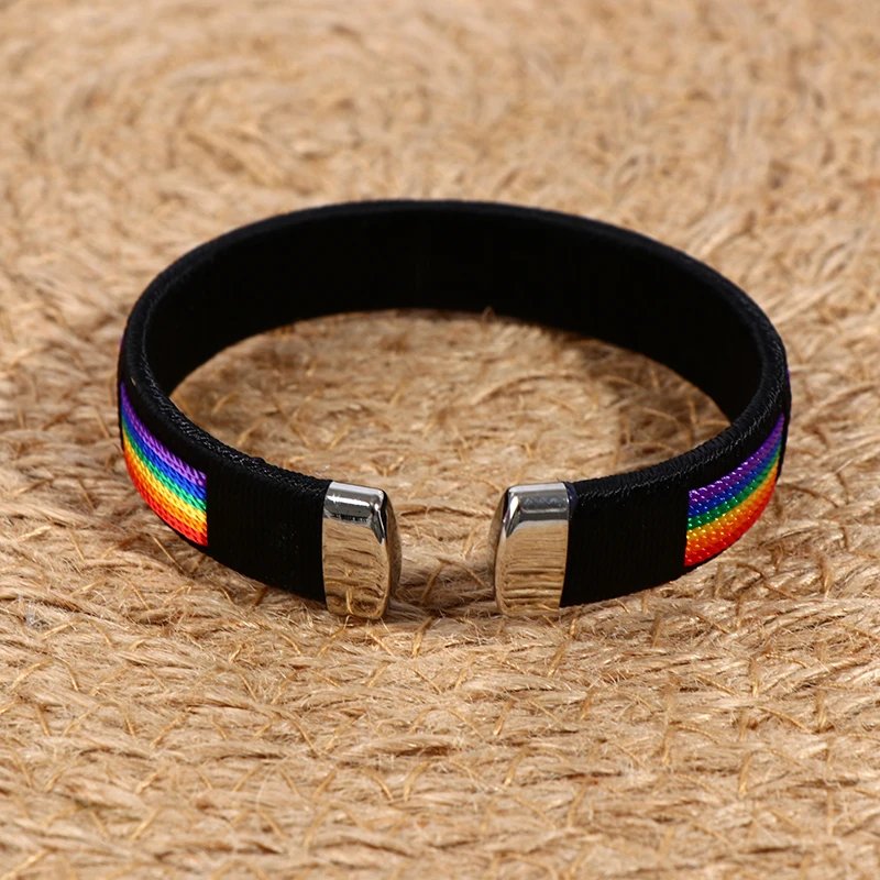 Rainbow Pride Premium String Cuff Bracelet - PrideBooth