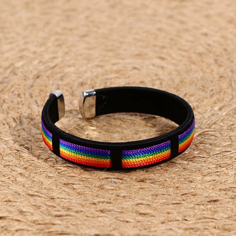 Rainbow Pride Premium String Cuff Bracelet - PrideBooth