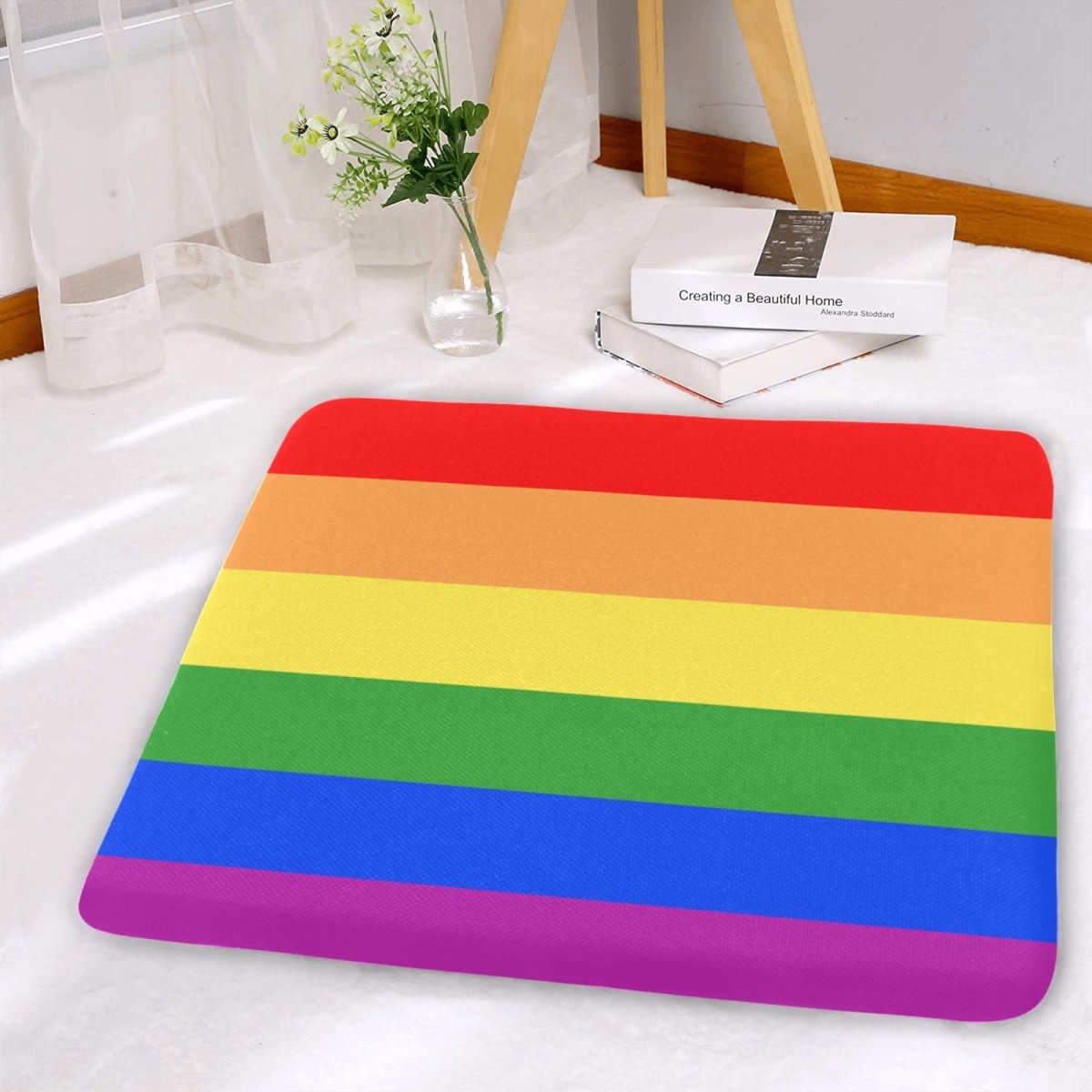 Rainbow Pride Rectangular Seat Cushion - PrideBooth