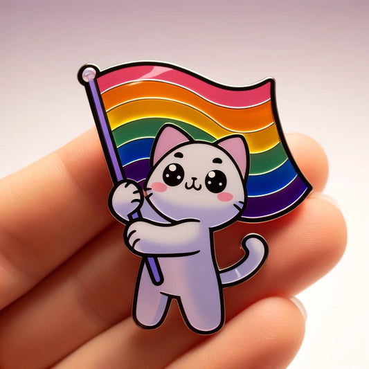 Rainbow Purride Cat Acrylic Pin - PrideBooth
