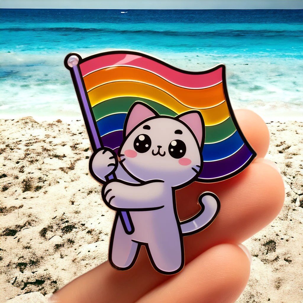 Rainbow Purride Cat Acrylic Pin - PrideBooth