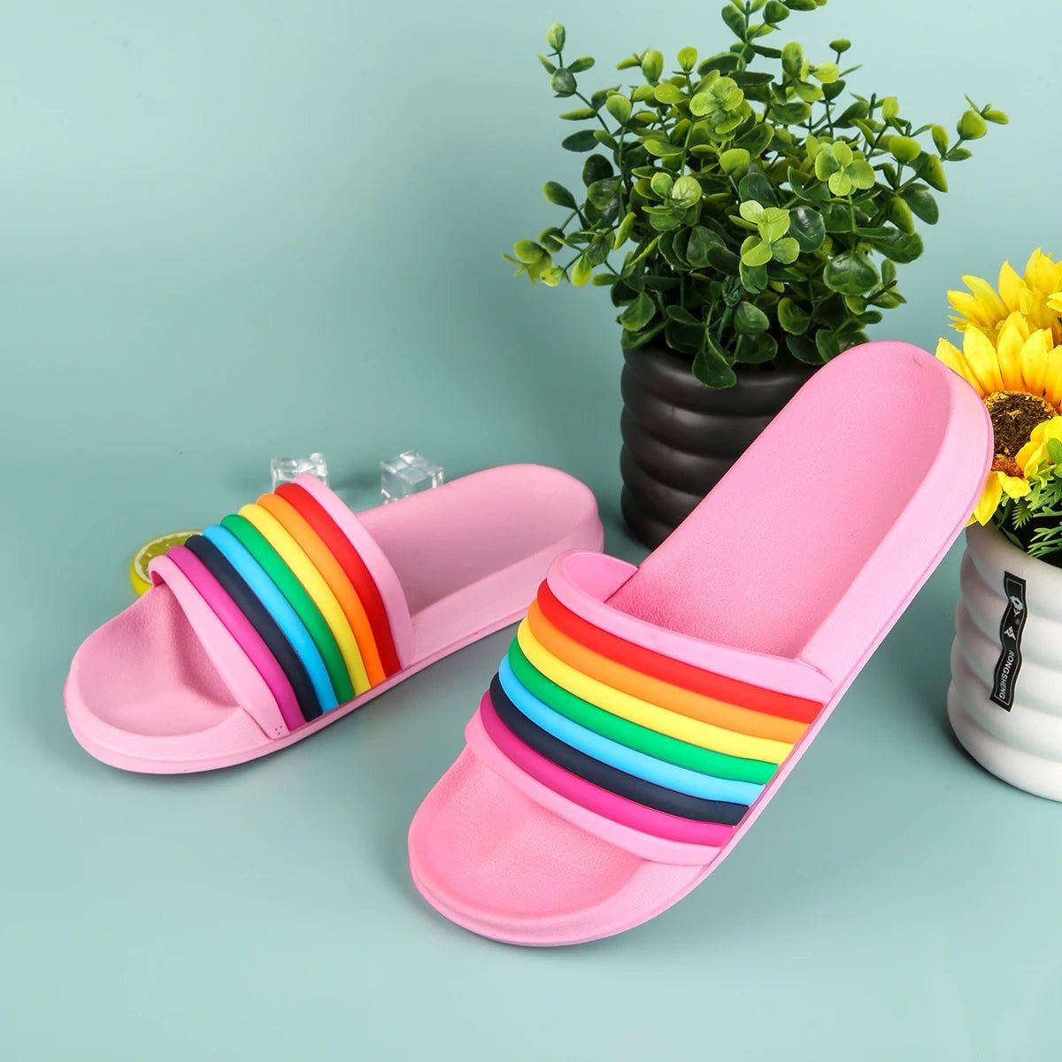 Rainbow Slippers for Women and Men - PrideBooth