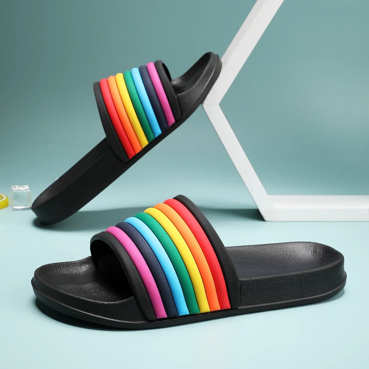 Rainbow Slippers for Women and Men - PrideBooth