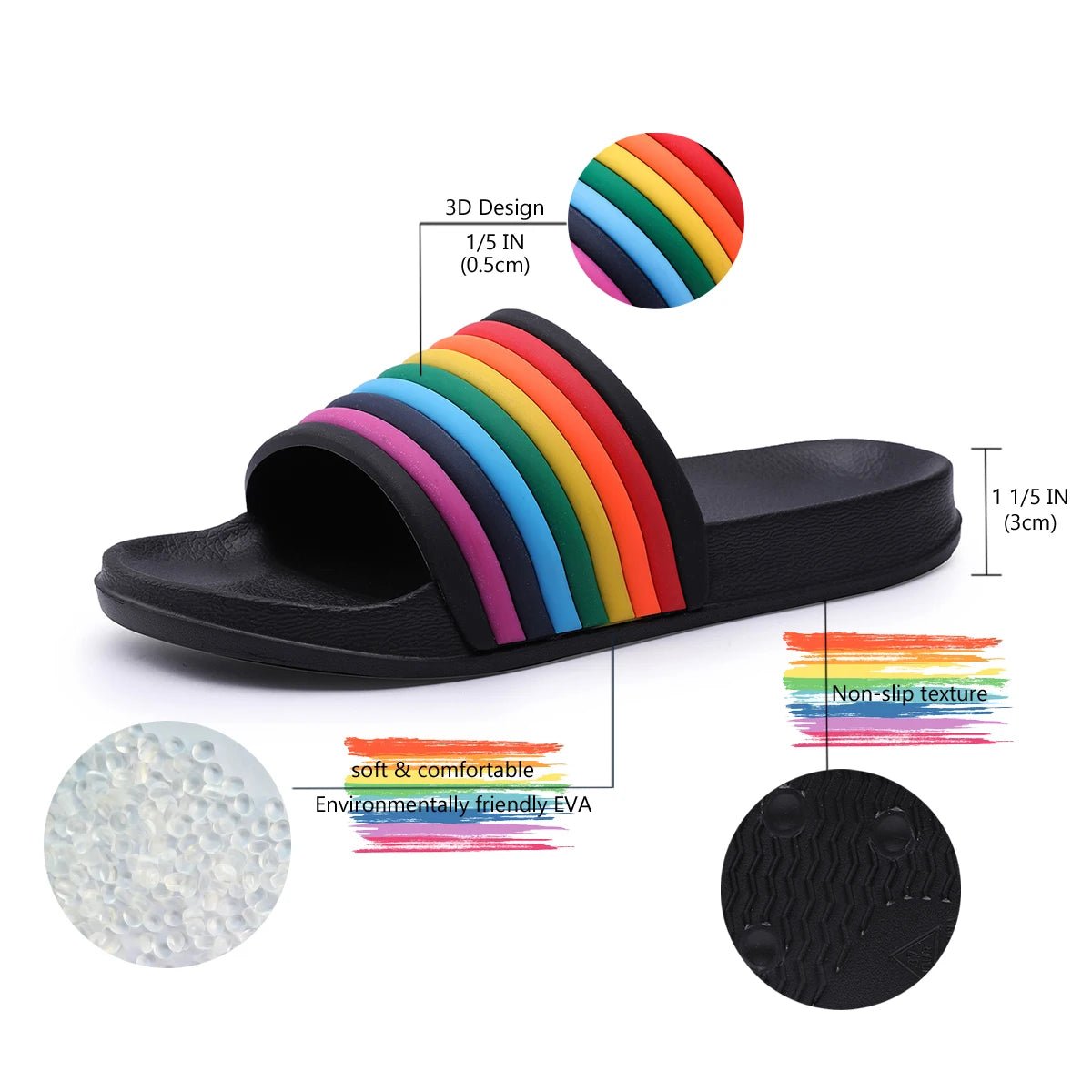 Rainbow Slippers for Women and Men - PrideBooth