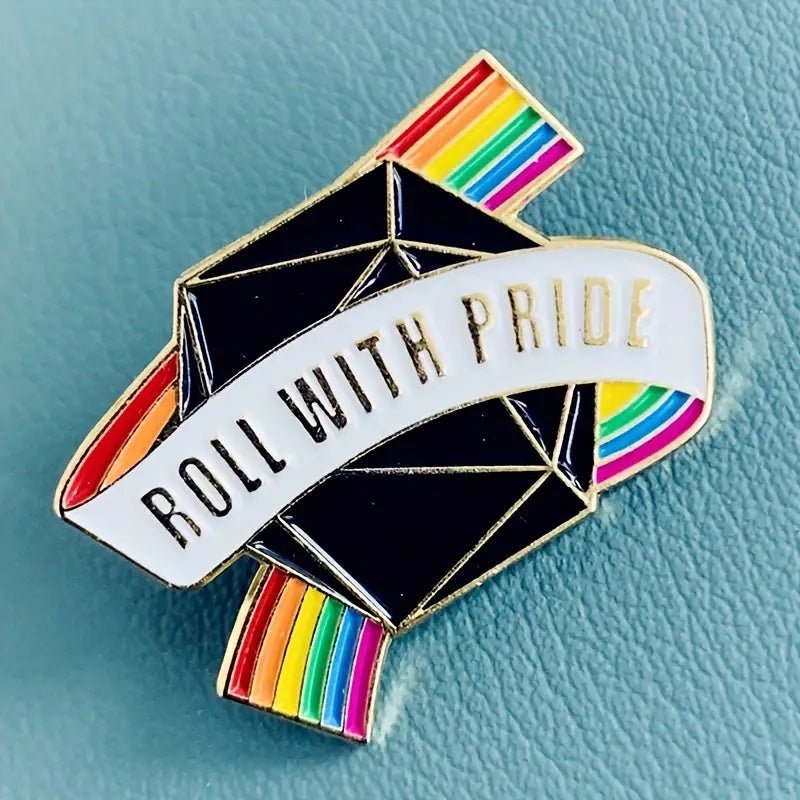 Roll With Pride Pin, Dice Pride Enamel Pins - PrideBooth