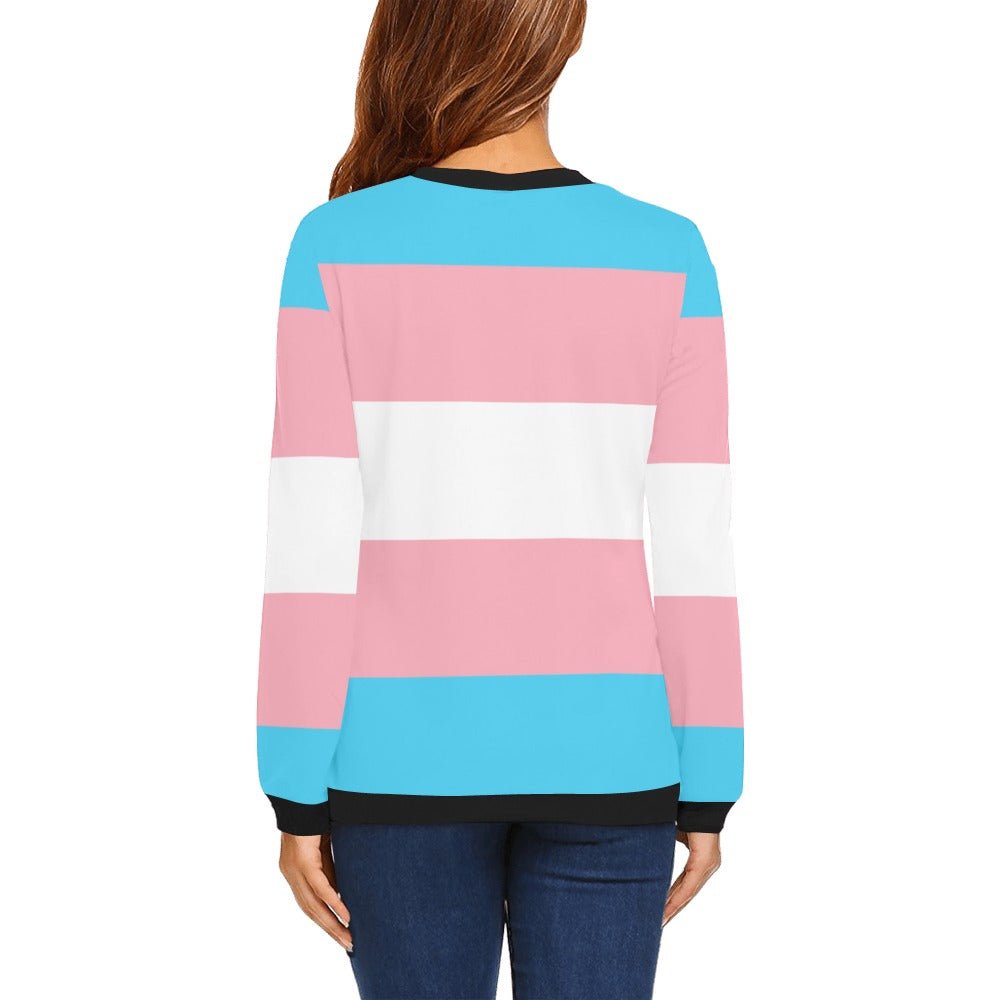 Trans All Over Print Crewneck Sweatshirt for Women (Model H18) - PrideBooth