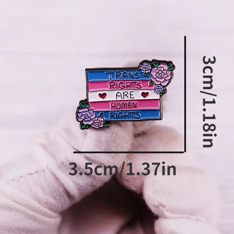 Trans Rights Are Human Rights Flag Badge Brooch Enamel Metal Lapel Pin - PrideBooth