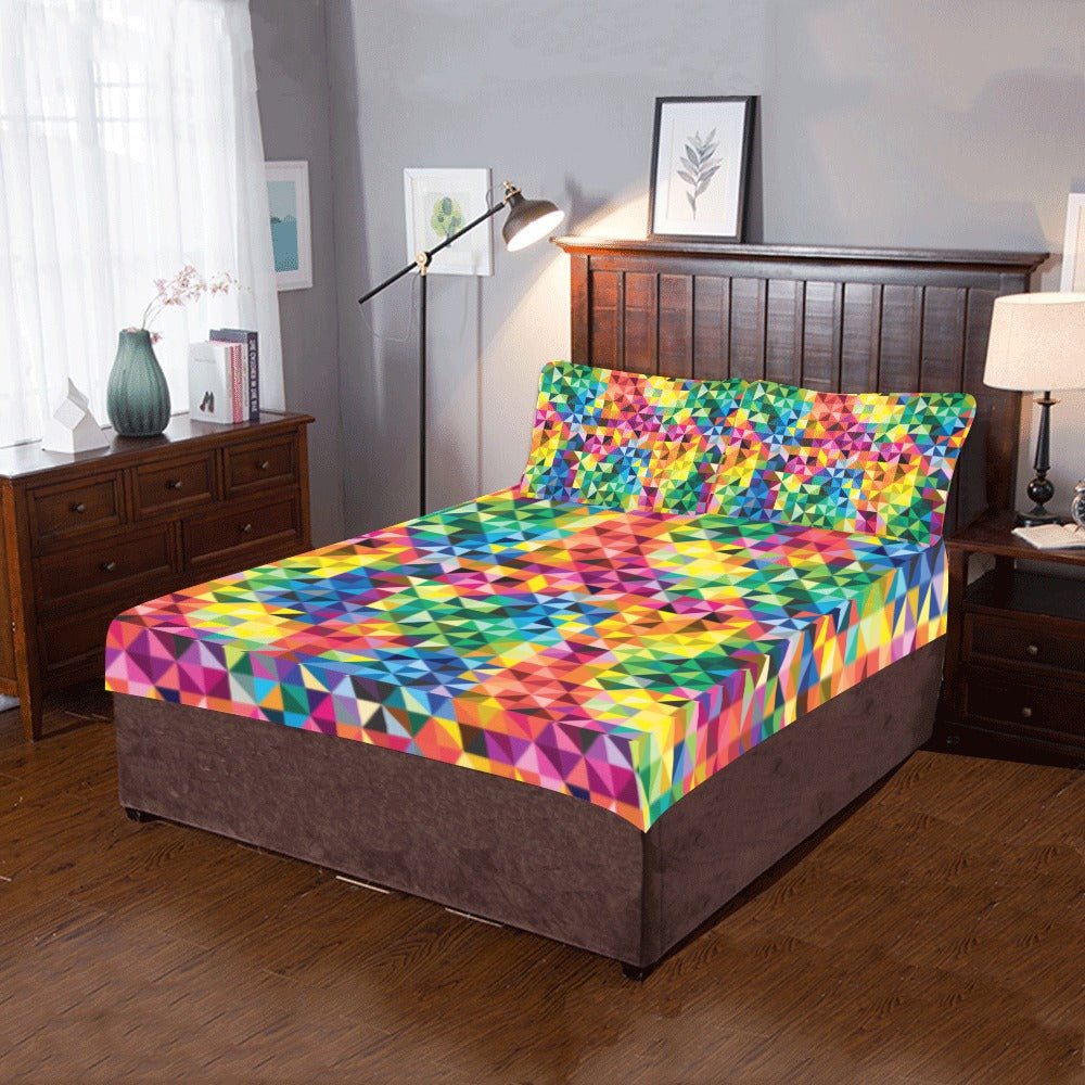Vibrant Rainbow 3-Piece Bedding Set 3-Piece Bedding Set - PrideBooth