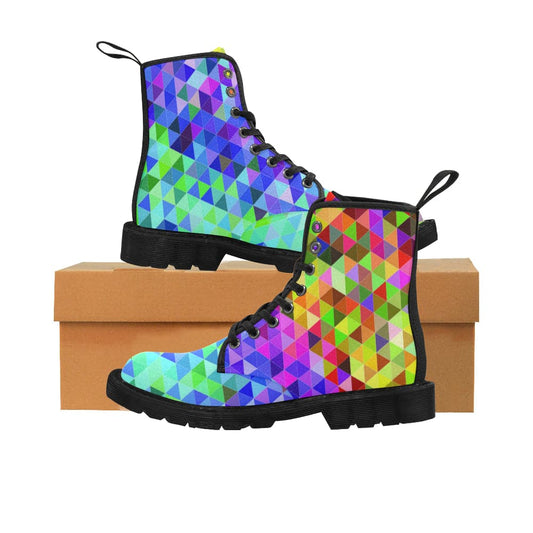 Vibrant Rainbow Pride Boots Martin Boots for Men - PrideBooth